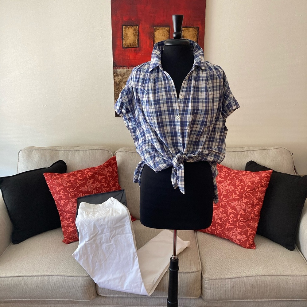 “ CHECKERED LIFE” Madewell Top